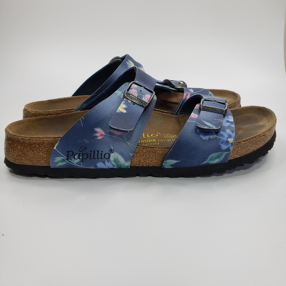 Birkenstock | Shoes | Blue Floral Sydney Birkenstock Papillio Sandals 8 | Poshmark